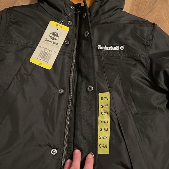 Kids Black Timberland Winter Coat - Picture 6 of 16